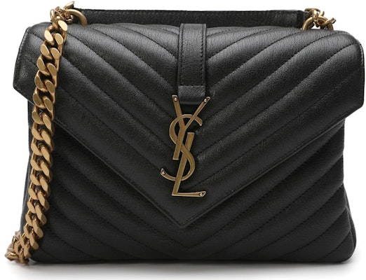 Saint Laurent Logo Plaque Shoulder Bag Quilted Black Buy Saint Laurent Logo Plaque Shoulder Bag Quilted Black