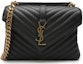 Buy Saint Laurent Logo Plaque Shoulder Bag Quilted Black