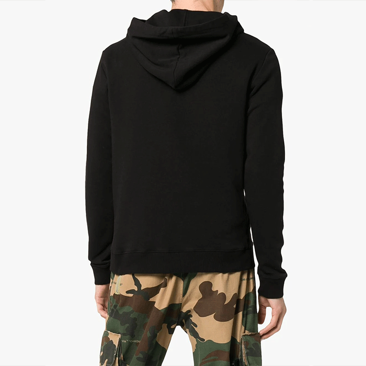 Shop SAINT LAURENT Logo Print Black Hoodie Mens Long Sleeve Casual Wear Sweatshirt 677259YB2PG1000