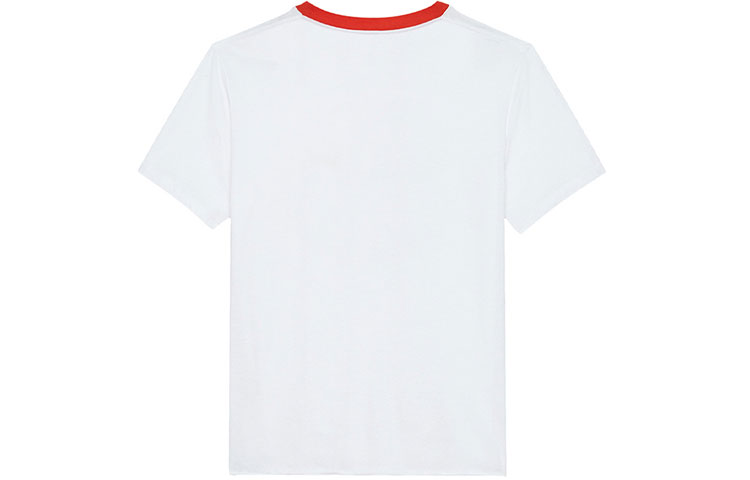 Lookbook SAINT LAURENT Kaos Putih Logo Print Crewneck Lengan Pendek Pria 500640YB2MY8486