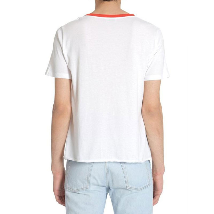 Details for SAINT LAURENT Kaos Putih Logo Print Crewneck Lengan Pendek Pria 500640YB2MY8486