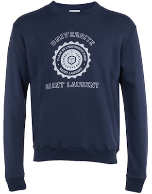 サンローラン ロゴプリント クルーネック スウェットシャツ ネイビーブルー メンズ. 467907YB1EJ4143 Order サンローラン ロゴプリント クルーネック スウェットシャツ ネイビーブルー メンズ. 467907YB1EJ4143