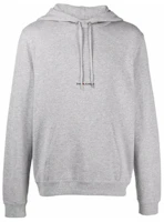 Saint Laurent Logo Print Hoodie Grey Pullover with Drawstring 677259YB2OD1403 Saint Laurent Logo Print Hoodie Grey Pullover with Drawstring 677259YB2OD1403