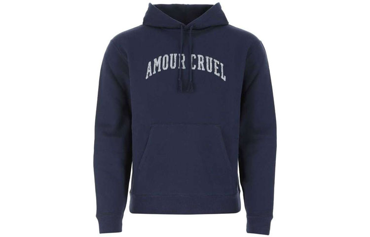 Saint Laurent Logo Printed Pullover Hoodie Blue 652526Y36CO4201