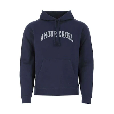 Saint Laurent Logo Printed Pullover Hoodie Blue 652526Y36CO4201