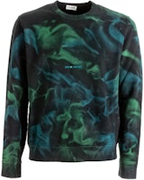 SAINT LAURENT Logo Tie-Dye Crewneck Long Sleeve Sweatshirt Green 652506Y36CZ1164 SAINT LAURENT Logo Tie-Dye Crewneck Long Sleeve Sweatshirt Green 652506Y36CZ1164