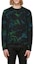 Shop SAINT LAURENT Logo Tie-Dye Crewneck Lengan Panjang Sweatshirt Hijau 652506Y36CZ1164