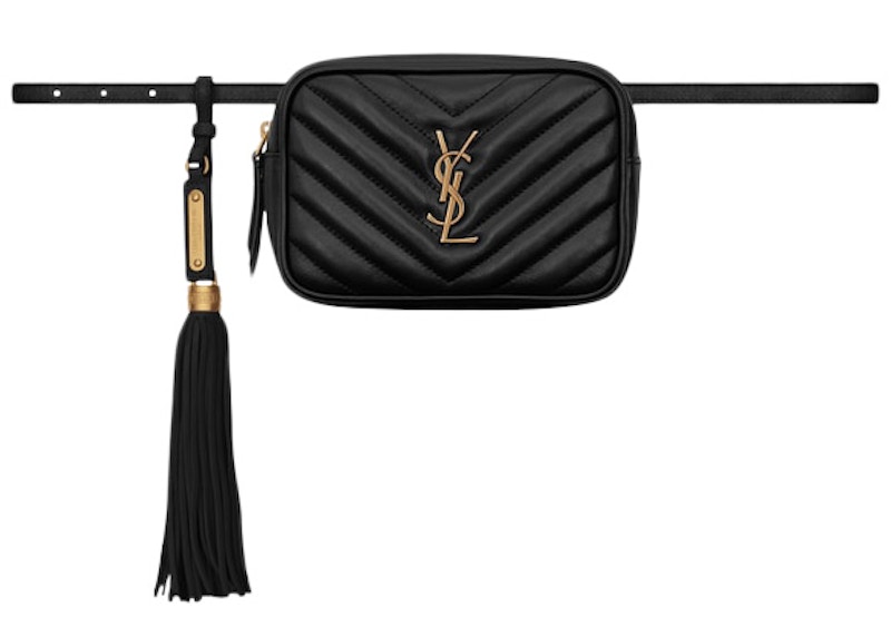 Saint Laurent Lou Belt Bag Matelasse Leather Black