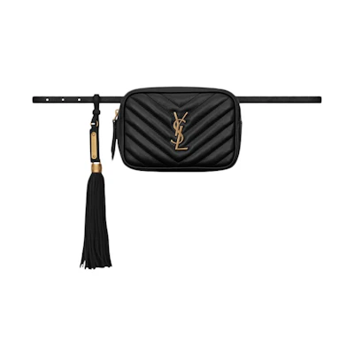 Saint Laurent Lou Belt Bag Matelasse Leather Black