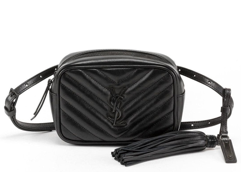 Saint Laurent Lou Belt Bag Quilted Black Hardware Black