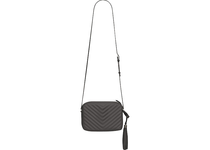 Order Saint Laurent Bolso Lou Cámara Pequeño de Cuero Acolchado Gris Asfalto