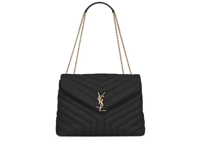 Saint Laurent Loulou Bag Matelasse Y Leather Gold-tone Medium Black