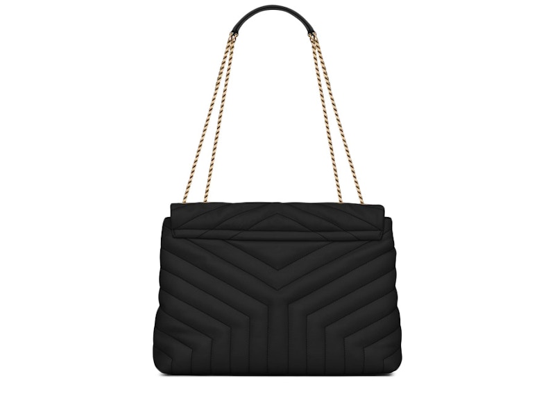 Order 圣罗兰Loulou中号黑色金属色Y字绗缝皮革包