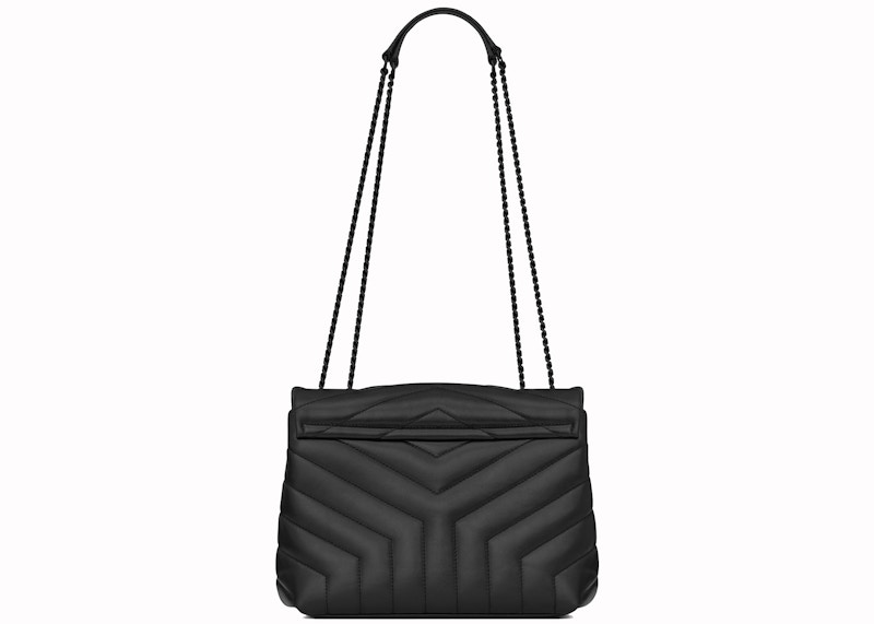 Order Saint Laurent Loulou Matelassé de Piel Negra Pequeño Tono Negro