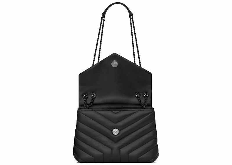 Lookbook Saint Laurent Loulou Matelassé de Piel Negra Pequeño Tono Negro