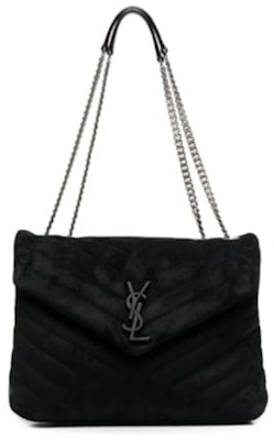 Saint Laurent Loulou Medium Suede Shoulder Bag Black Buy Saint Laurent Loulou Medium Suede Shoulder Bag Black