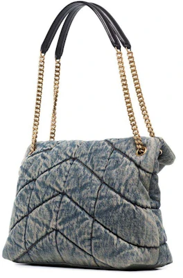 聖羅蘭 Loulou Puffer 丹寧藍色肩背包 Order 聖羅蘭 Loulou Puffer 丹寧藍色肩背包