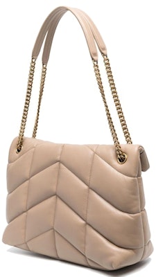 Saint Laurent Loulou Puffer Quilted Shoulder Bag Nude/Beige Order Saint Laurent Loulou Puffer Quilted Shoulder Bag Nude/Beige