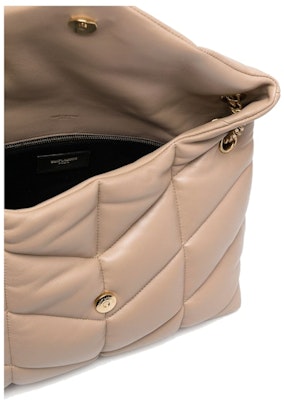 Saint Laurent Loulou Puffer Quilted Shoulder Bag Nude/Beige Lookbook Saint Laurent Loulou Puffer Quilted Shoulder Bag Nude/Beige