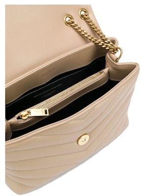 Saint Laurent Loulou Quilted Shoulder Bag Beige Lookbook Saint Laurent Loulou Quilted Shoulder Bag Beige