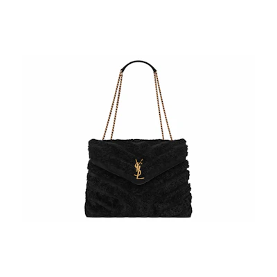 Saint Laurent Loulou Quilted Y Patchwork Chain Bag Noir