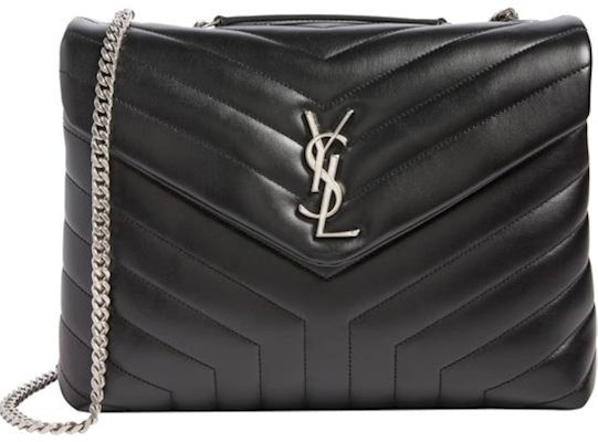 Saint Laurent Loulou Silver-tone Medium Black Buy Saint Laurent Loulou Silver-tone Medium Black