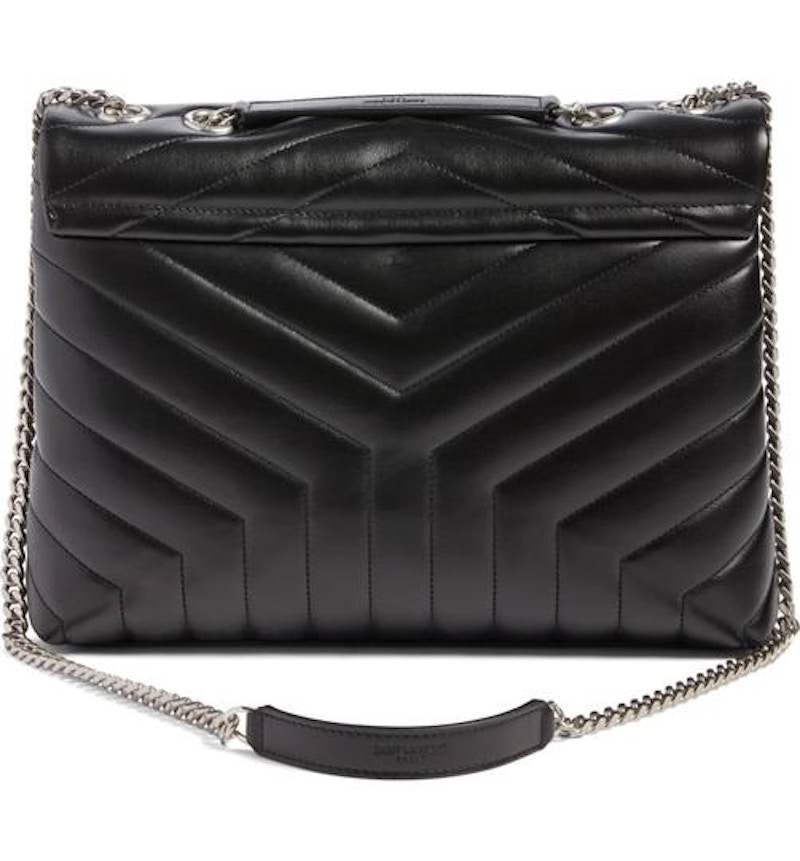 Order Saint Laurent Loulou Mediano Negro Tono Plateado