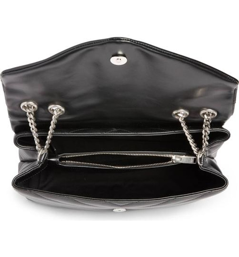 Lookbook Saint Laurent Loulou Mediano Negro Tono Plateado