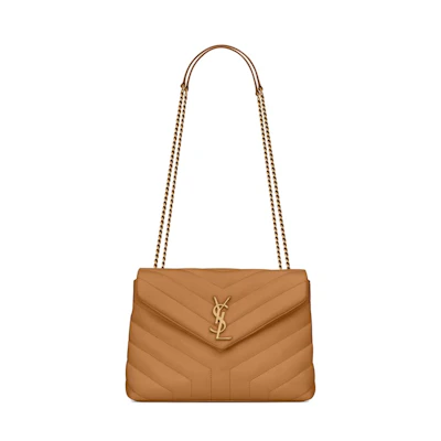 Saint Laurent Loulou Small Chain Bag Matelasse Y Dark Natural