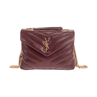 Saint Laurent Loulou Small Chain Bag Matelasse Y Rouge Legion