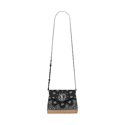 Saint Laurent Loulou Toy Bag Bandana Silver-tone Black