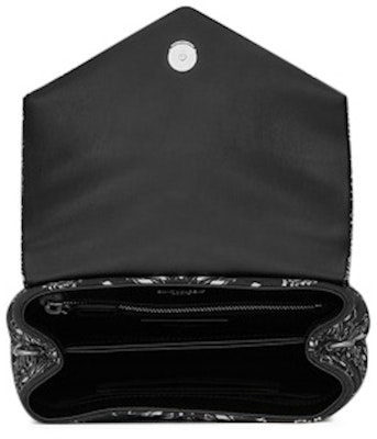 Saint Laurent Loulou Toy Bag Bandana Silver-tone Black Lookbook Saint Laurent Loulou Toy Bag Bandana Silver-tone Black