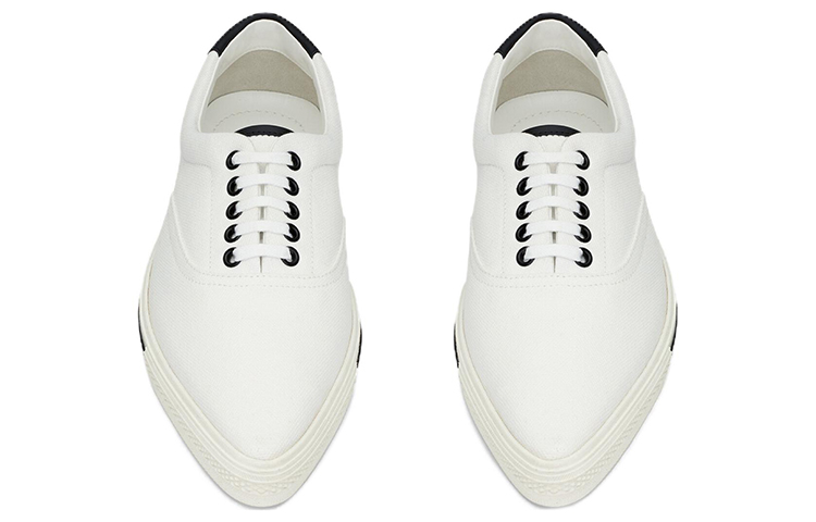 Saint Laurent Low-Top Sneakers 'White Black' 圖 3