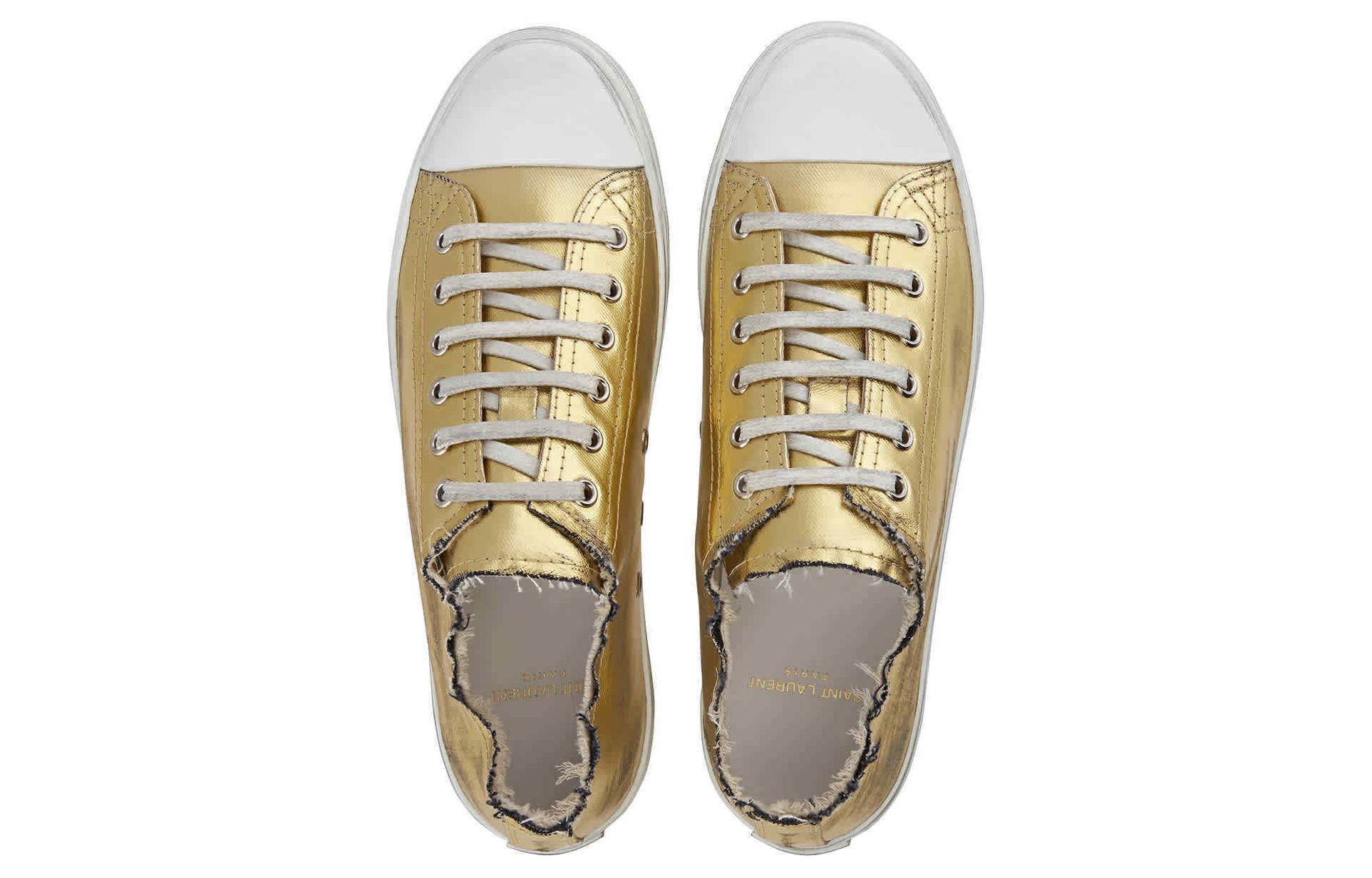 Shop Saint Laurent Baskets Basses ''Gold Denim'' 60246299R008097