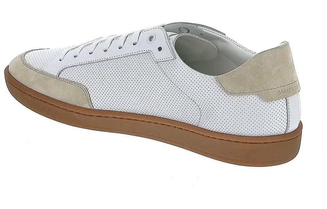 Shop Saint Laurent Sepatu Low Top 'Kulit Putih' 6032231JZA09674