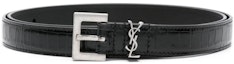 Buy SAINT LAURENT Men’s Black Calfskin Leather Belt with Buckle 2cm. 612616AAIW1