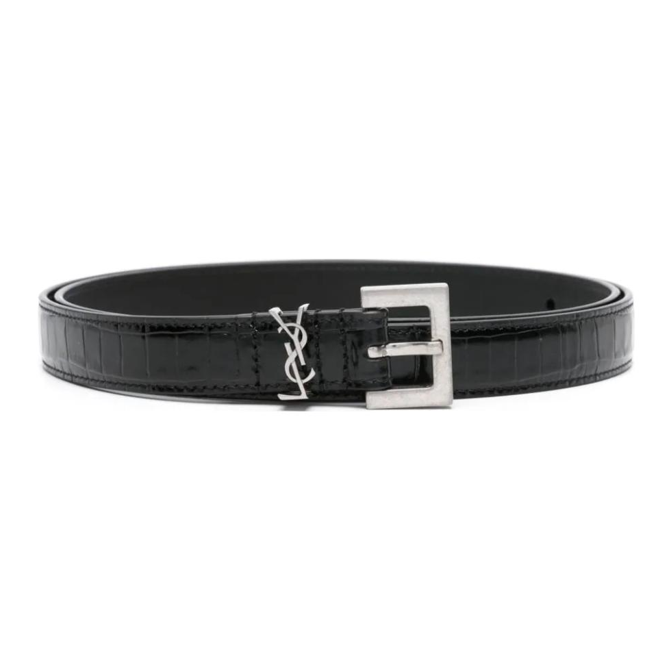 Lookbook SAINT LAURENT Men’s Black Calfskin Leather Belt with Buckle 2cm. 612616AAIW1