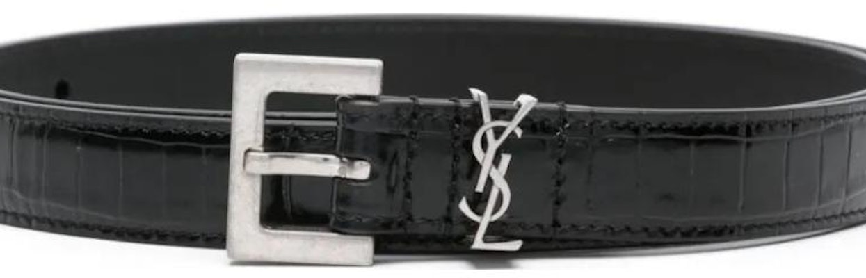 SAINT LAURENT Men’s Black Calfskin Leather Belt with Buckle 2cm. 612616AAIW1 Shop SAINT LAURENT Men’s Black Calfskin Leather Belt with Buckle 2cm. 612616AAIW1