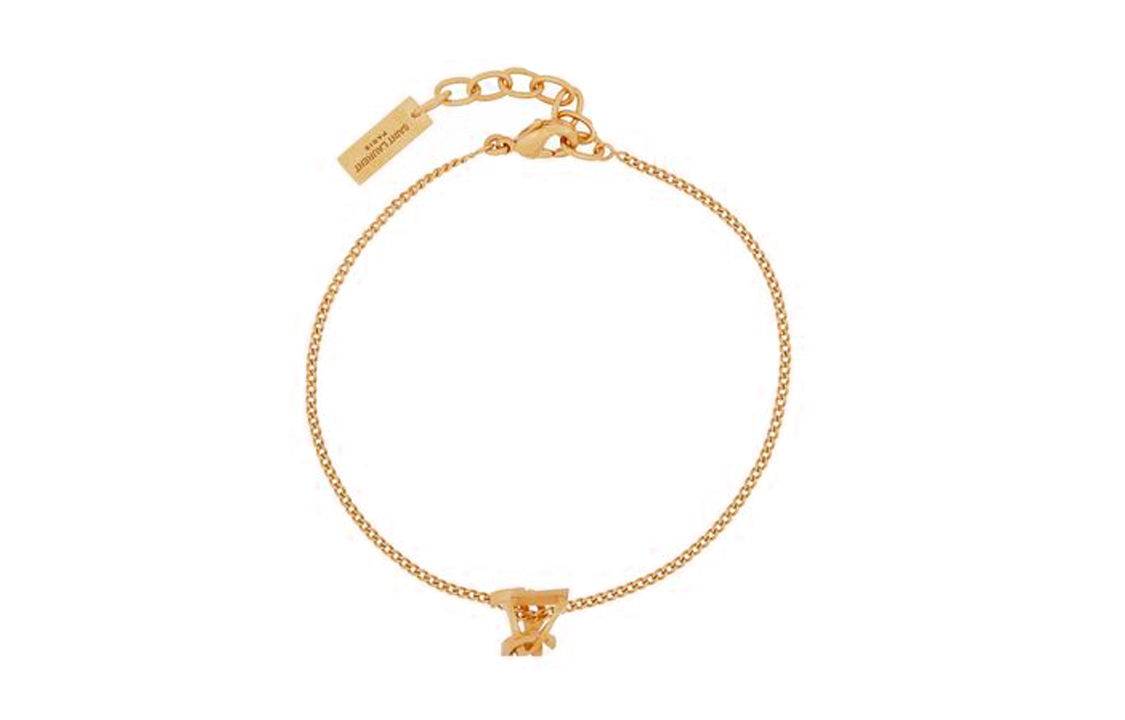 Lookbook Pulsera Unisex de Latón Metálico SAINT LAURENT Estilo Pareja. 670469Y15008030