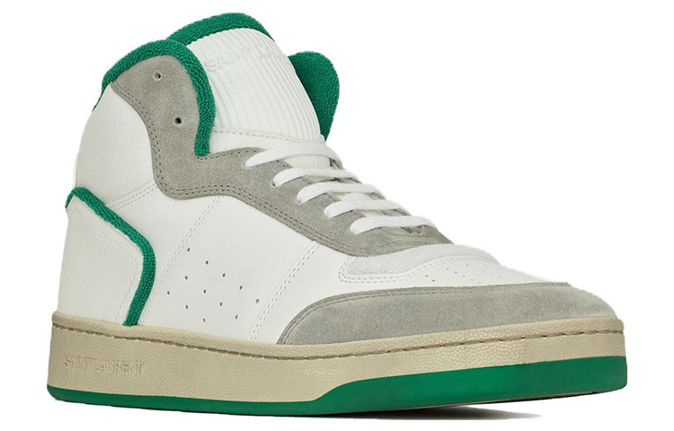 Order Zapatillas Saint Laurent Mid-Top Cordones 'Blanco Verde' 711250AAB3D8513
