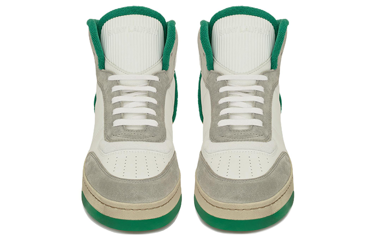 Lookbook Zapatillas Saint Laurent Mid-Top Cordones 'Blanco Verde' 711250AAB3D8513