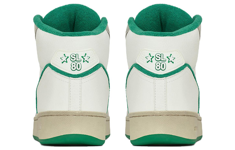 Shop Zapatillas Saint Laurent Mid-Top Cordones 'Blanco Verde' 711250AAB3D8513
