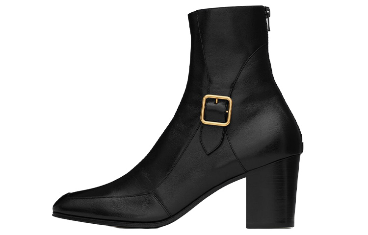 Saint Laurent Mikael Chain Zip Boots 'Black' 70947925N001000