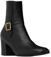 Order SAINT LAURENT 金屬扣米克拉鍊短靴 黑色