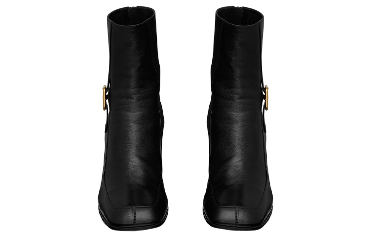 Lookbook SAINT LAURENT 金屬扣米克拉鍊短靴 黑色