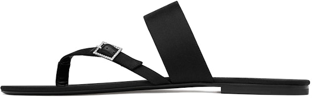 Saint Laurent Milo 'Black Mesh Rhinestone Open-Toe Slider' 7561599QN001000 Saint Laurent Milo 'Black Mesh Rhinestone Open-Toe Slider' 7561599QN001000