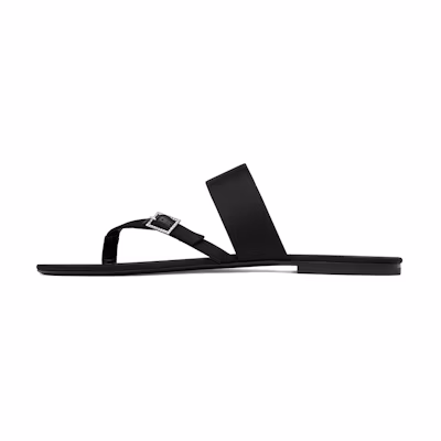 Saint Laurent Milo 'Black Mesh Rhinestone Open-Toe Slider'