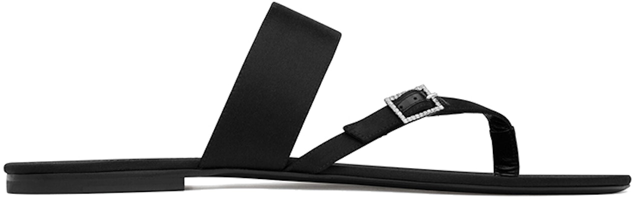 Saint Laurent Milo 'Black Mesh Rhinestone Open-Toe Slider' 7561599QN001000 Order Saint Laurent Milo 'Black Mesh Rhinestone Open-Toe Slider' 7561599QN001000