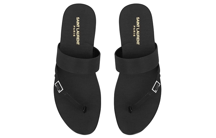 Saint Laurent Milo 'Black Mesh Rhinestone Open-Toe Slider' 圖 4