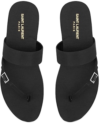 Saint Laurent Milo 'Black Mesh Rhinestone Open-Toe Slider' 7561599QN001000 Shop Saint Laurent Milo 'Black Mesh Rhinestone Open-Toe Slider' 7561599QN001000
